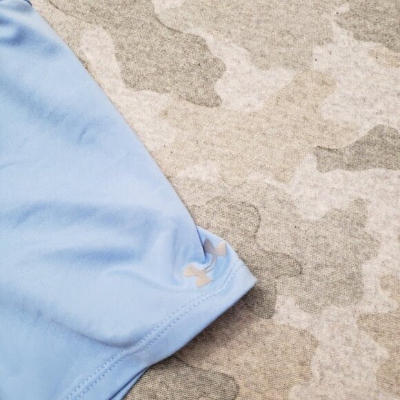 Under Armour Golf Polo Top Womens Large Blue Heatgear Short Sleeve Branded - Picture 5 of 12